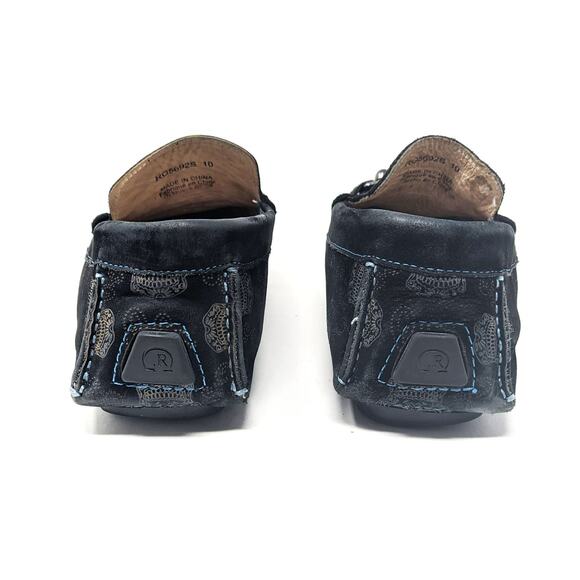 Robert Graham Shoes Mens 10 Tardis Suede Skulls Black Driving Loafers Slip On main image 4